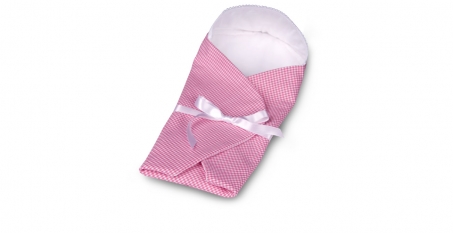Wikkeldoekje roze ruitje katoen